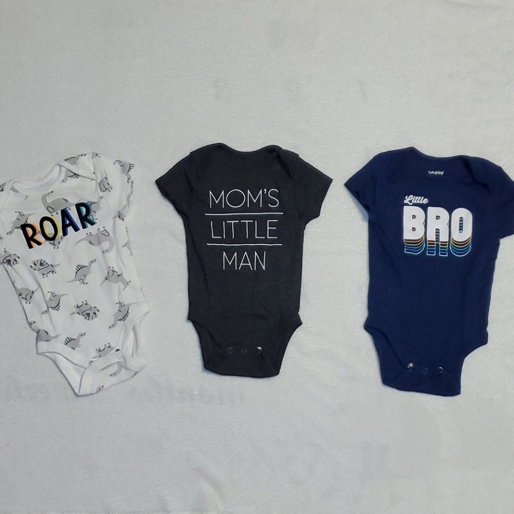3 boys Jumping Beans softest bodysuit 6m onesies